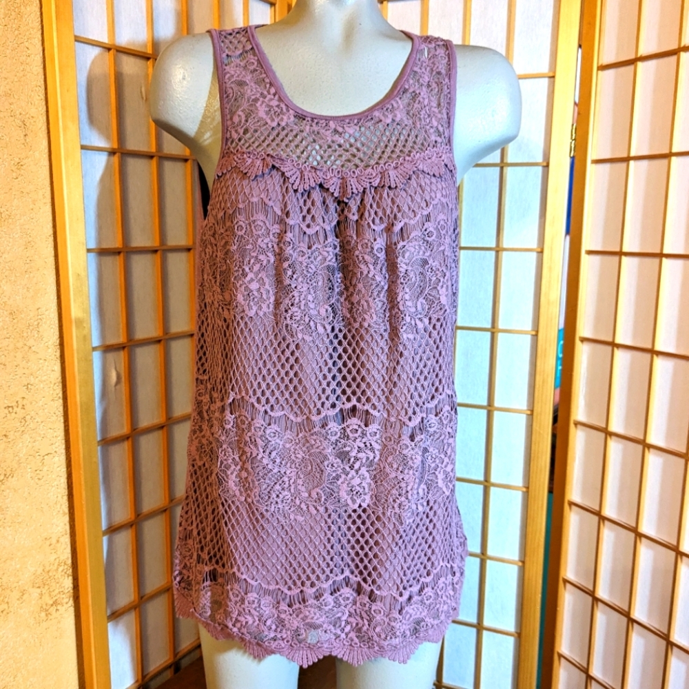 🆕 Maurice's lavender lace tank top, NEW with tags, medium